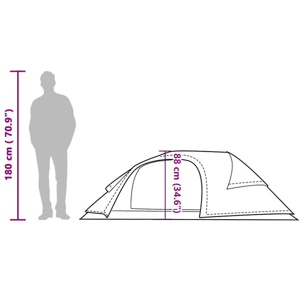 vidaXL Dome Camping Tent 1 Person Blue Waterproof