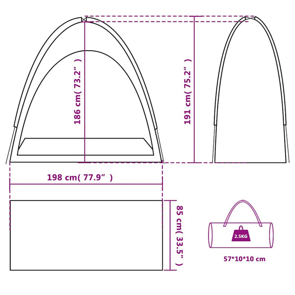 vidaXL Side Tent Grey and Orange Waterproof