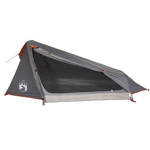vidaXL Tunnel Tent 1 Person Grey and Orange Waterproof
