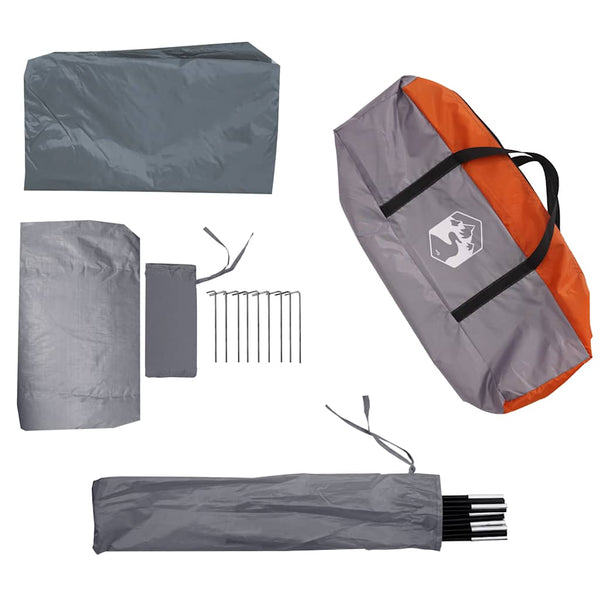 vidaXL Tunnel Tent 1 Person Grey and Orange Waterproof