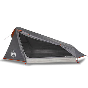 vidaXL Tunnel Tent 1 Person Grey and Orange Waterproof