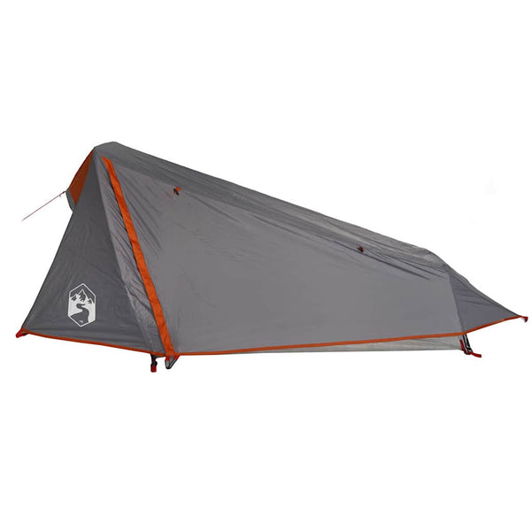 vidaXL Tunnel Tent 1 Person Grey and Orange Waterproof