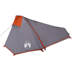 vidaXL Tunnel Tent 1 Person Grey and Orange Waterproof
