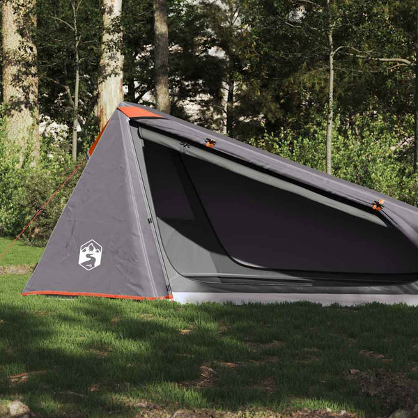 vidaXL Tunnel Tent 1 Person Grey and Orange Waterproof