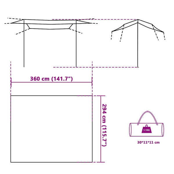 vidaXL Green Tarp 360x294 cm Waterproof