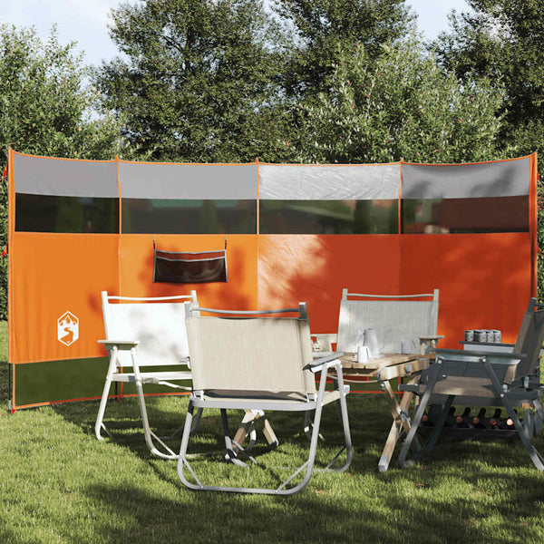 vidaXL Camping Windbreak Orange 366x152x152 cm Waterproof