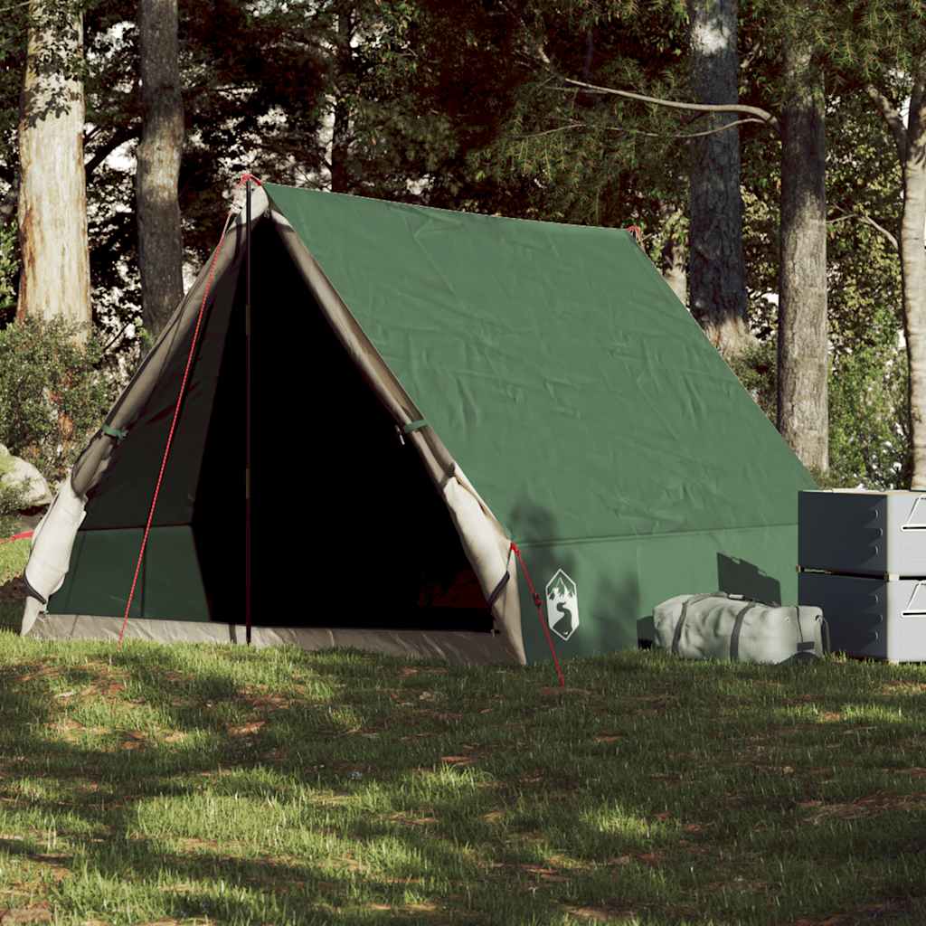 vidaXL 2-Person Green Waterproof Wedge Tent