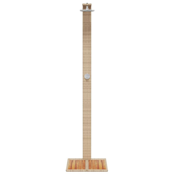 vidaXL Garden Shower Beige 50x55x224 cm Poly Rattan and Acacia Wood