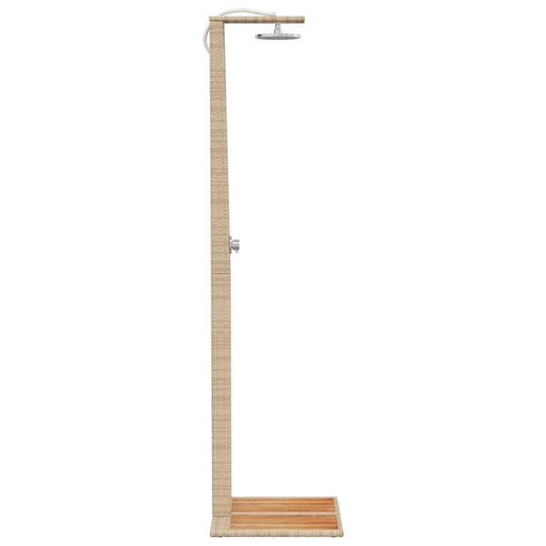 vidaXL Garden Shower Beige 50x55x224 cm Poly Rattan and Acacia Wood