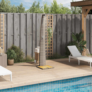 vidaXL Garden Shower Grey 55x60x224 cm Poly Rattan and Acacia Wood