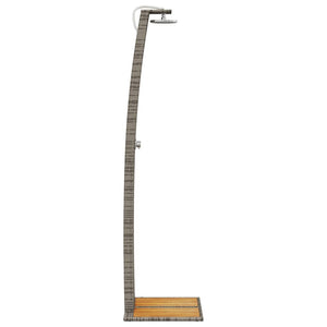 vidaXL Garden Shower Grey 55x60x224 cm Poly Rattan and Acacia Wood