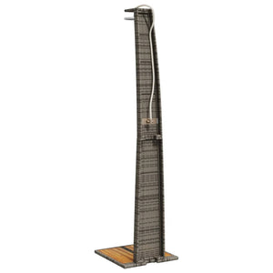 vidaXL Garden Shower Grey 55x60x224 cm Poly Rattan and Acacia Wood