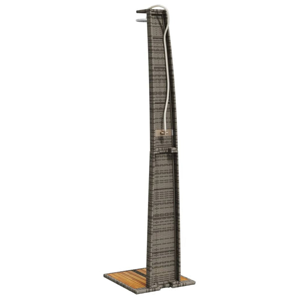 vidaXL Garden Shower Grey 55x60x224 cm Poly Rattan and Acacia Wood