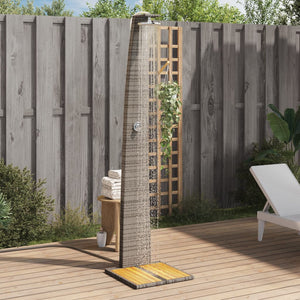 vidaXL Garden Shower Grey 55x60x224 cm Poly Rattan and Acacia Wood