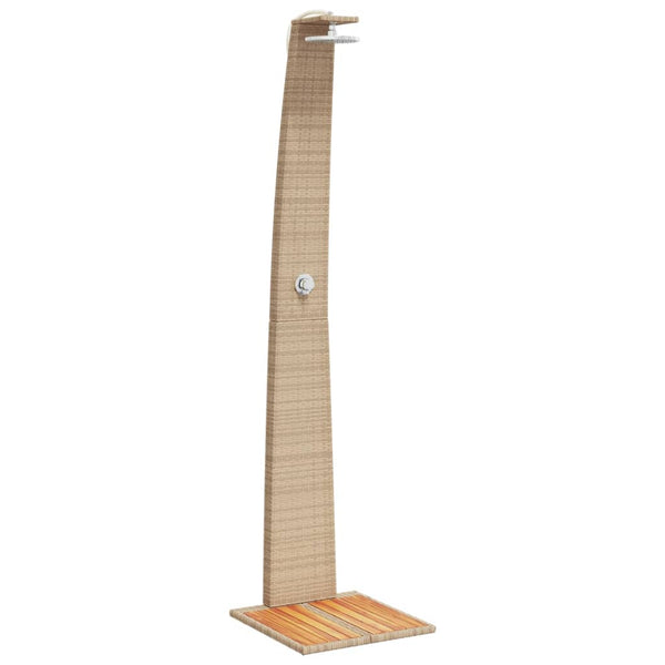 vidaXL Garden Shower Beige 55x60x224 cm Poly Rattan and Acacia Wood