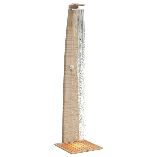 vidaXL Garden Shower Beige 55x60x224 cm Poly Rattan and Acacia Wood