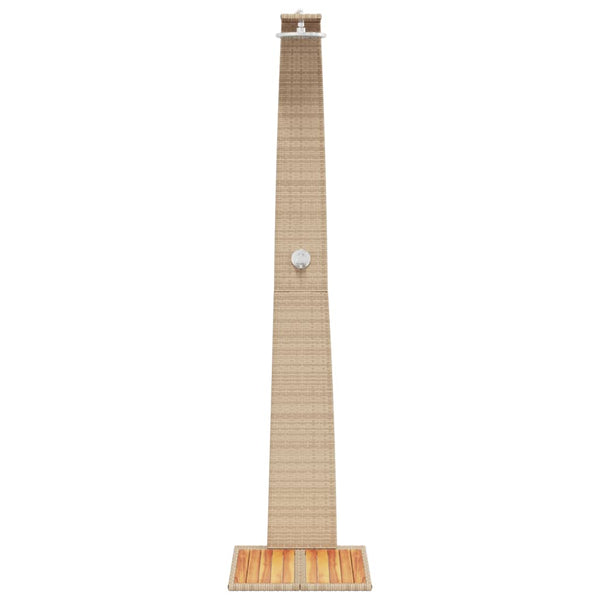 vidaXL Garden Shower Beige 55x60x224 cm Poly Rattan and Acacia Wood