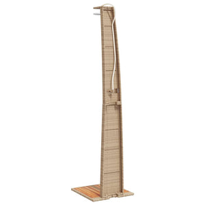 vidaXL Garden Shower Beige 55x60x224 cm Poly Rattan and Acacia Wood
