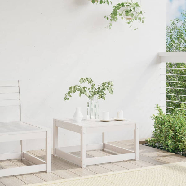 vidaXL Garden Stool White Solid Pine Wood