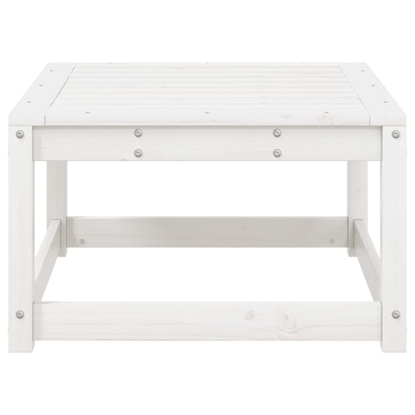 vidaXL Garden Stool White Solid Pine Wood