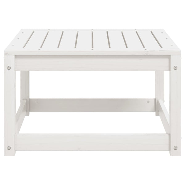 vidaXL Garden Stool White Solid Pine Wood