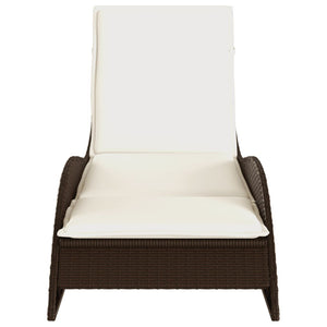 vidaXL Sun Lounger with Cushion Brown 60x205x73 cm Poly Rattan
