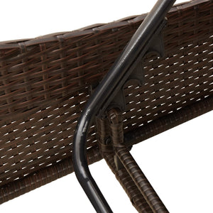 vidaXL Sun Lounger with Cushion Brown 60x205x73 cm Poly Rattan