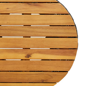 vidaXL Garden Side Table Drum-Shaped Black Poly Rattan Solid Wood