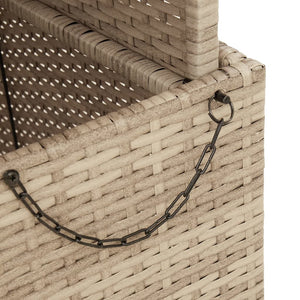 vidaXL Garden Table Beige 80x80x71 cm Poly Rattan and Acacia Wood