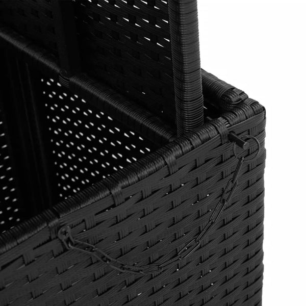 vidaXL Garden Table Black 90x55x71 cm Poly Rattan and Acacia Wood