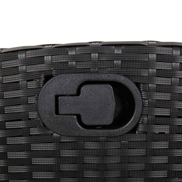 vidaXL Adjustable Garden Bench with Cushions Black Poly Rattan