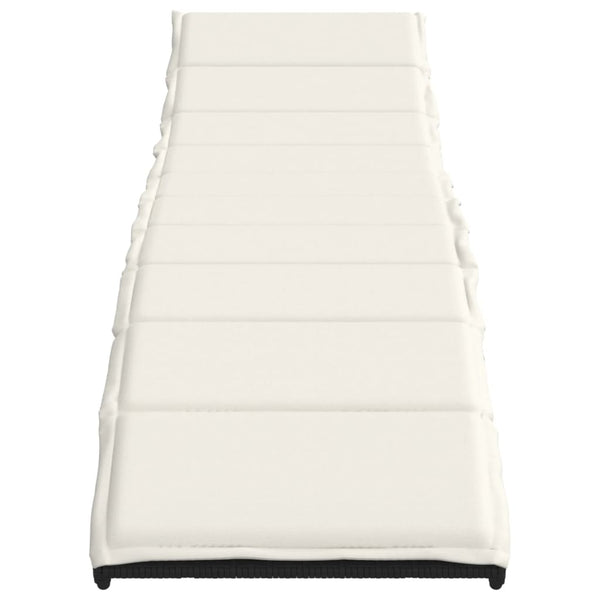 vidaXL Sun Lounger with Cushion Black 55x199x50 cm Poly Rattan