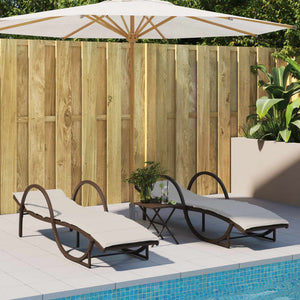 vidaXL Sun Lounger with Cushion Brown 60x199x42 cm Poly Rattan