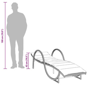 vidaXL Sun Lounger with Cushion Brown 60x199x42 cm Poly Rattan