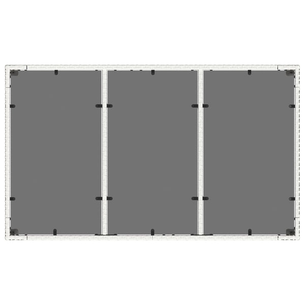 vidaXL Garden Table with Glass Top White 150x90x75 cm Poly Rattan