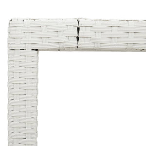 vidaXL Garden Table with Glass Top White 150x90x75 cm Poly Rattan
