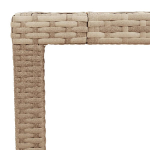 vidaXL Garden Dining Table Beige 190x90x75 cm Poly Rattan Acacia Wood