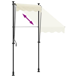 vidaXL Retractable Awning Cream 150x150 cm Fabric and Steel