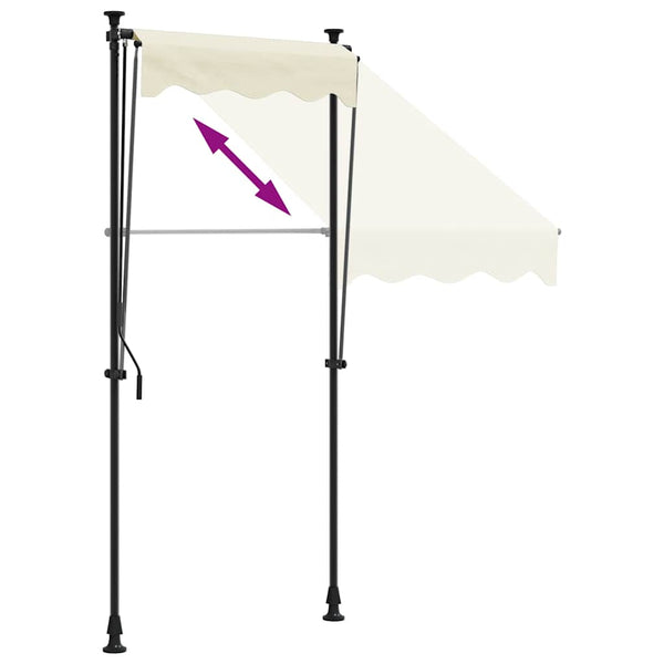 vidaXL Retractable Awning Cream 150x150 cm Fabric and Steel