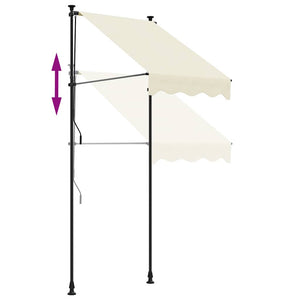 vidaXL Retractable Awning Cream 150x150 cm Fabric and Steel