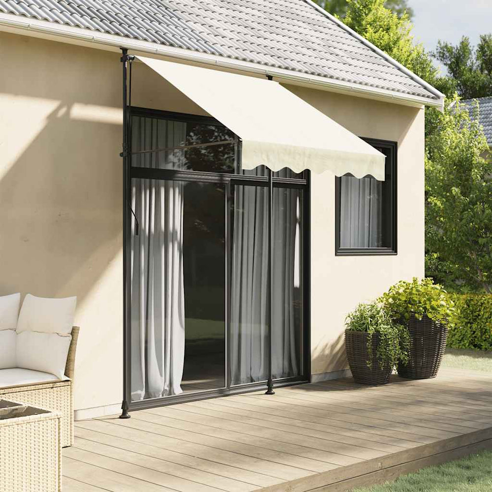 vidaXL Retractable Awning Cream 200x115 cm Fabric and Steel
