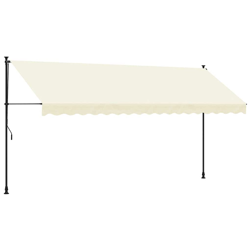 vidaXL Retractable Awning Cream 400x150 cm Fabric and Steel