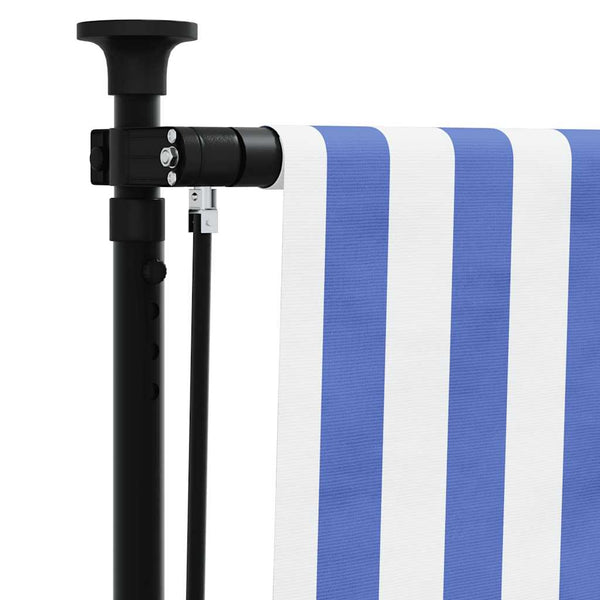 vidaXL Outdoor Roller Blind Blue and White 120x270 cm Fabric and Steel