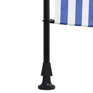vidaXL Outdoor Roller Blind Blue and White 120x270 cm Fabric and Steel