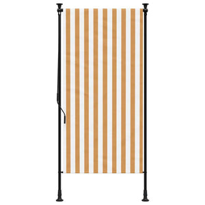 vidaXL Outdoor Roller Blind Orange and White 100x270 cm Fabric and Steel