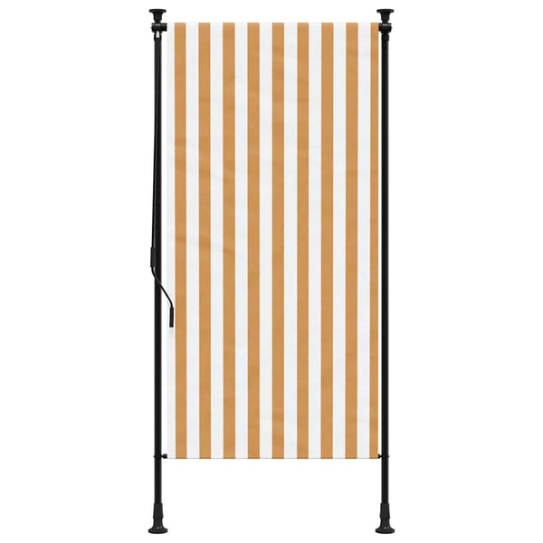 vidaXL Outdoor Roller Blind Orange and White 100x270 cm Fabric and Steel