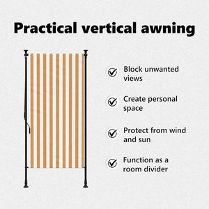 vidaXL Outdoor Roller Blind Orange and White 100x270 cm Fabric and Steel