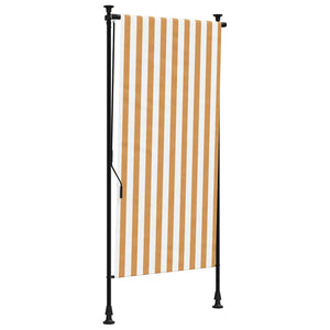 vidaXL Outdoor Roller Blind Orange and White 120x270 cm Fabric and Steel