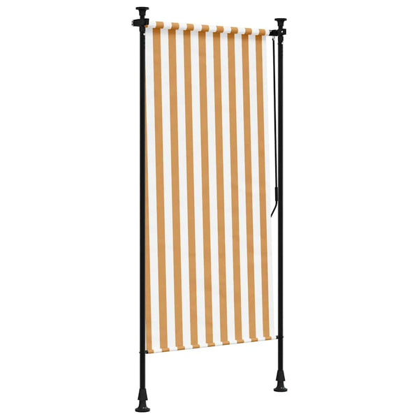 vidaXL Outdoor Roller Blind Orange and White 120x270 cm Fabric and Steel