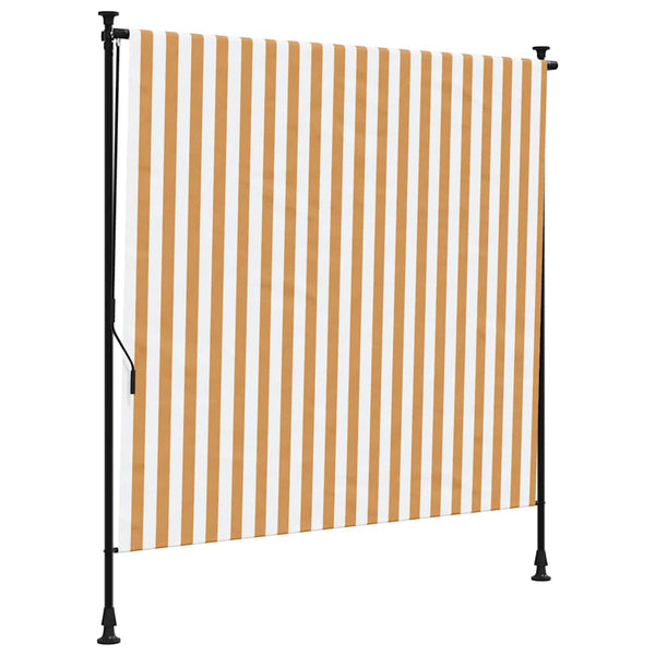 vidaXL Outdoor Roller Blind Orange and White 150x270 cm Fabric and Steel